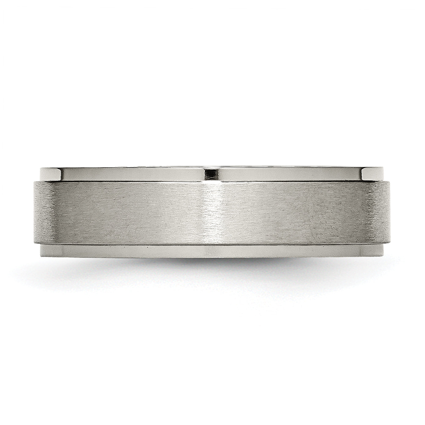 Ridged Edge Wedding Band in Titanium, 6mm