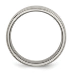Ridged-Edge Comfort-Fit Wedding Band in Titanium, 8mm