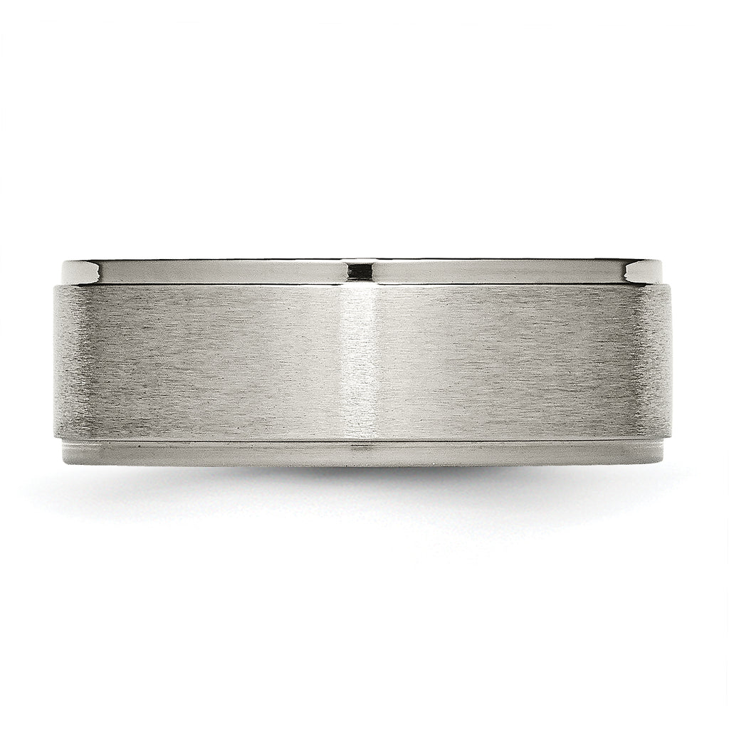 Ridged-Edge Comfort-Fit Wedding Band in Titanium, 8mm
