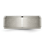 Ridged-Edge Comfort-Fit Wedding Band in Titanium, 8mm