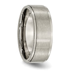Ridged-Edge Comfort-Fit Wedding Band in Titanium, 8mm