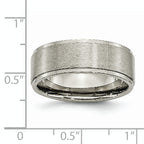 Ridged-Edge Comfort-Fit Wedding Band in Titanium, 8mm