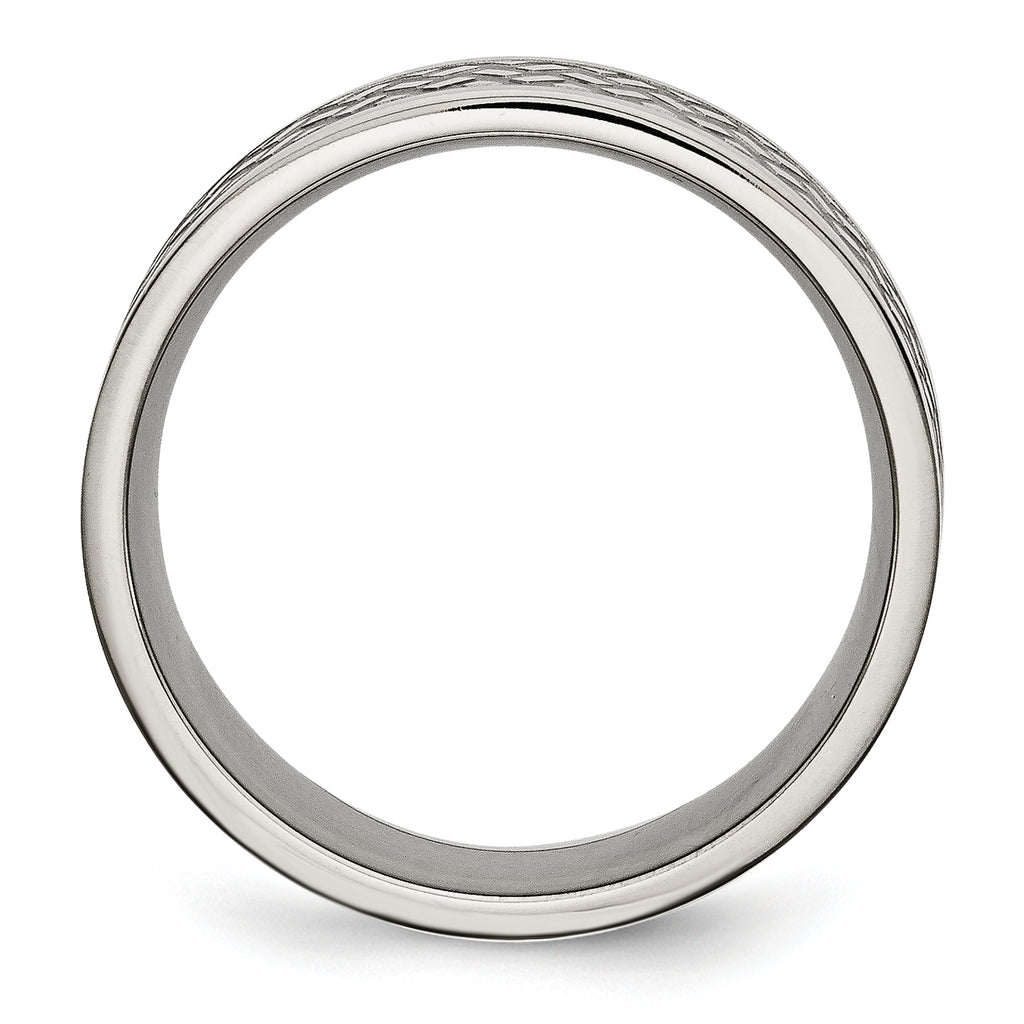 Weave Design Wedding Band in Titanium, 8mm