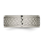Weave Design Wedding Band in Titanium, 8mm