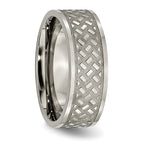 Weave Design Wedding Band in Titanium, 8mm