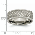 Weave Design Wedding Band in Titanium, 8mm