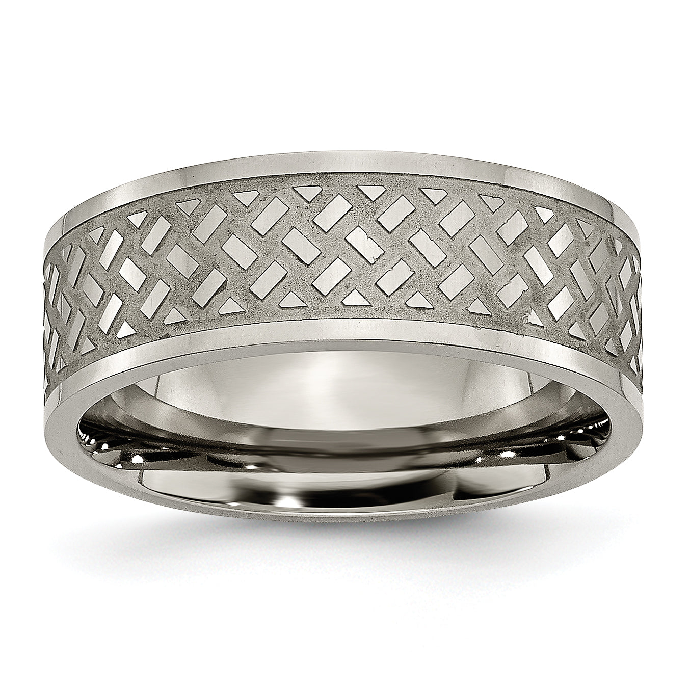 Titanium Polished 8mm Weave Design Band Main image