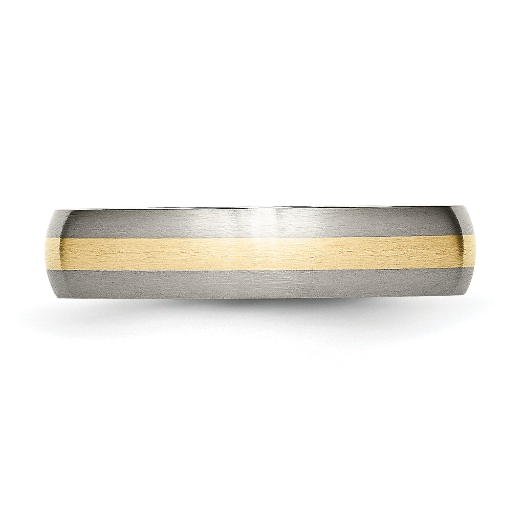 Sophia Jewelers Titanium 14K Gold Inlay Unisex Wedding Band