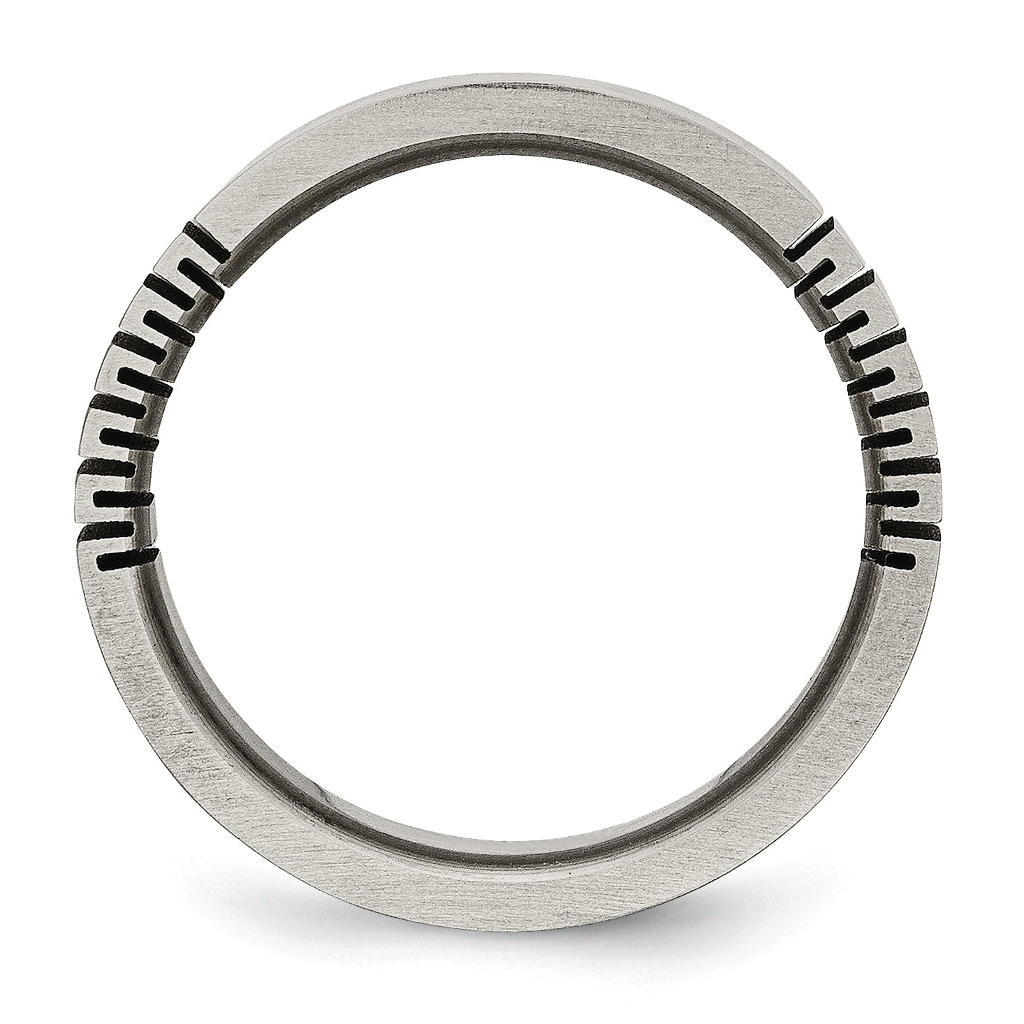 Grooved Brushed Wedding Band in Titanium, 6mm Secondary image