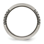 Grooved Brushed Wedding Band in Titanium, 6mm