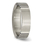Grooved Brushed Wedding Band in Titanium, 6mm