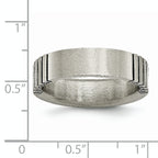 Grooved Brushed Wedding Band in Titanium, 6mm
