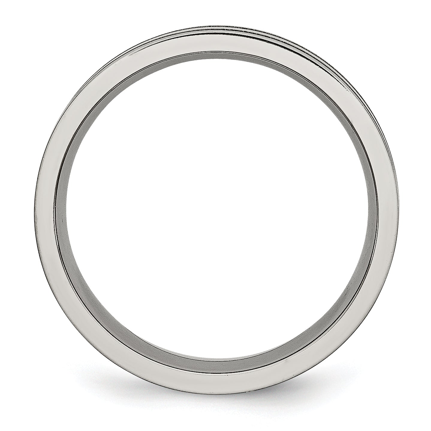 Grooved Wedding Band in Titanium, 6mm Secondary image