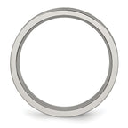 Grooved Wedding Band in Titanium, 6mm