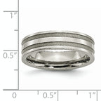 Grooved Wedding Band in Titanium, 6mm