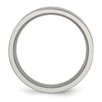 Grooved Wedding Band in Titanium, 8mm