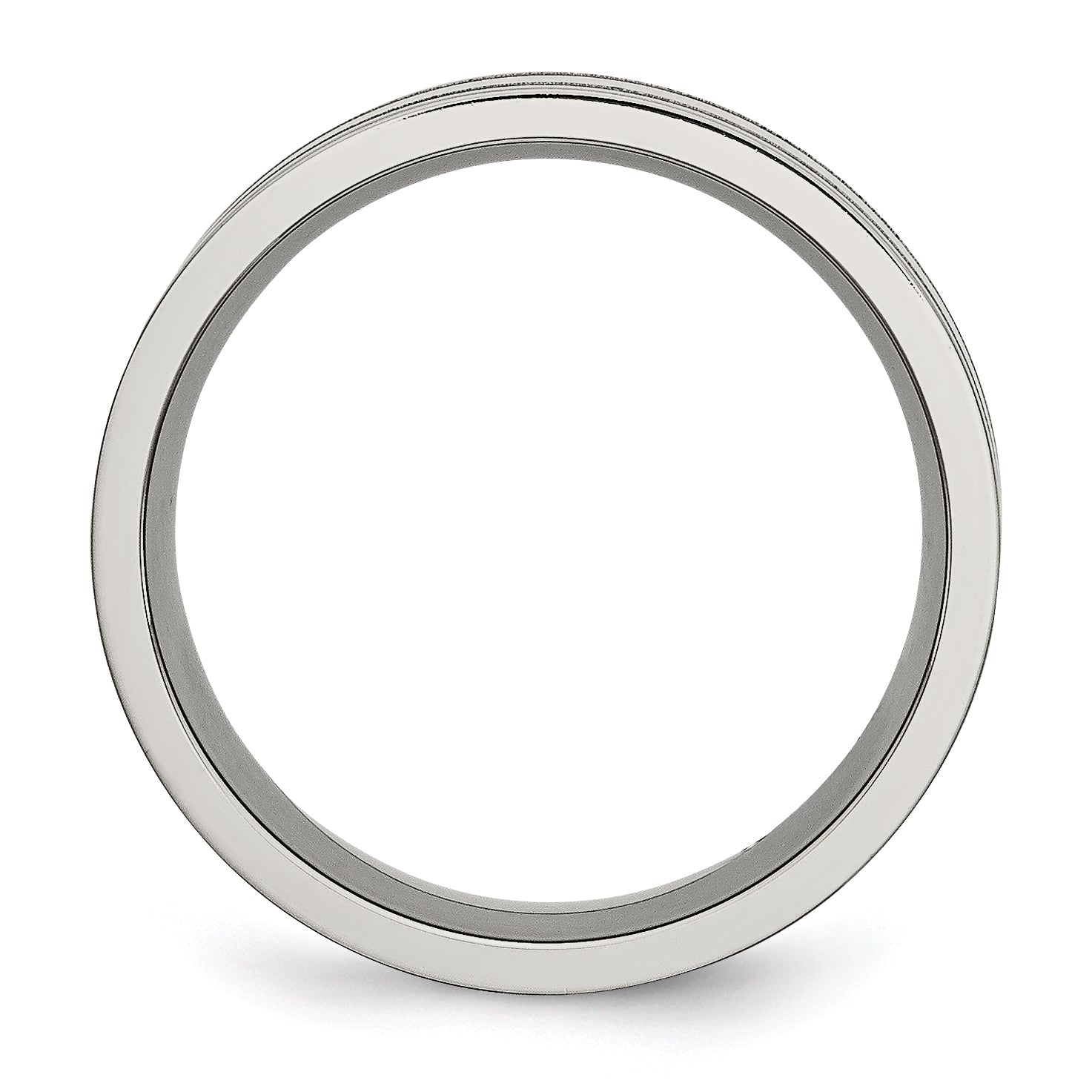 Grooved Wedding Band in Titanium, 8mm