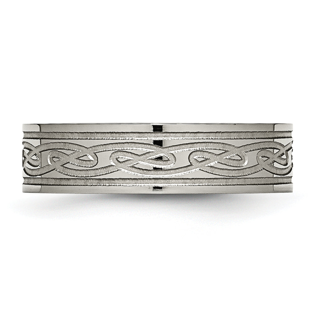 Celtic Knot Wedding Band in Titanium, 6mm