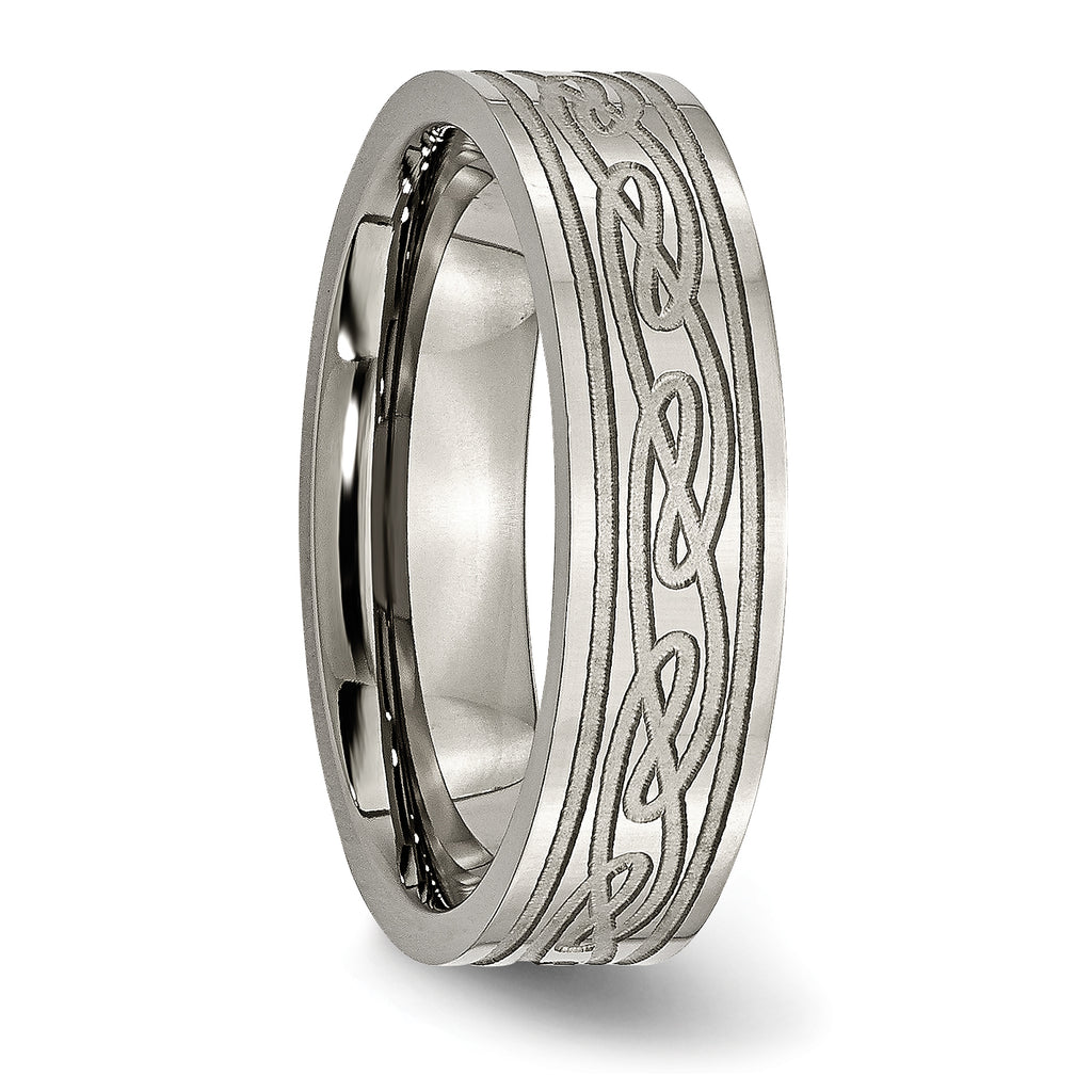 Celtic Knot Wedding Band in Titanium, 6mm