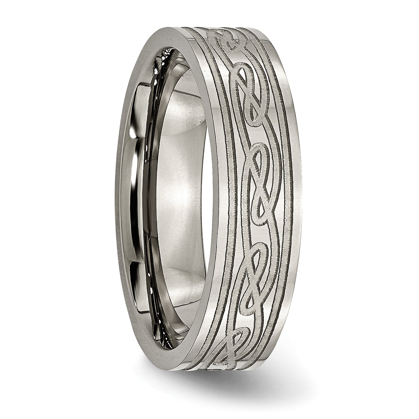 Celtic Knot Wedding Band in Titanium, 6mm