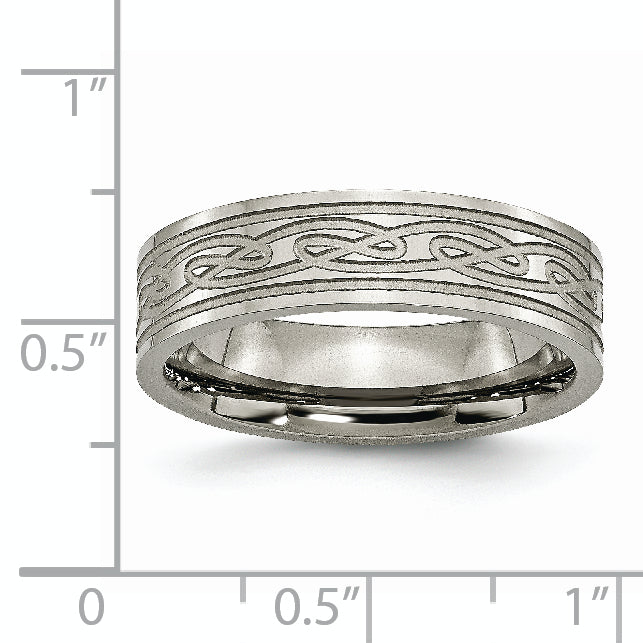 Celtic Knot Wedding Band in Titanium, 6mm