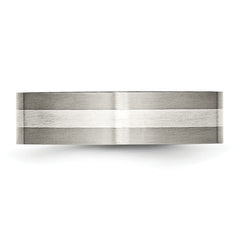 Titanium and Sterling Silver Inlay Unisex Wedding Band Brushed Finish, Engravable