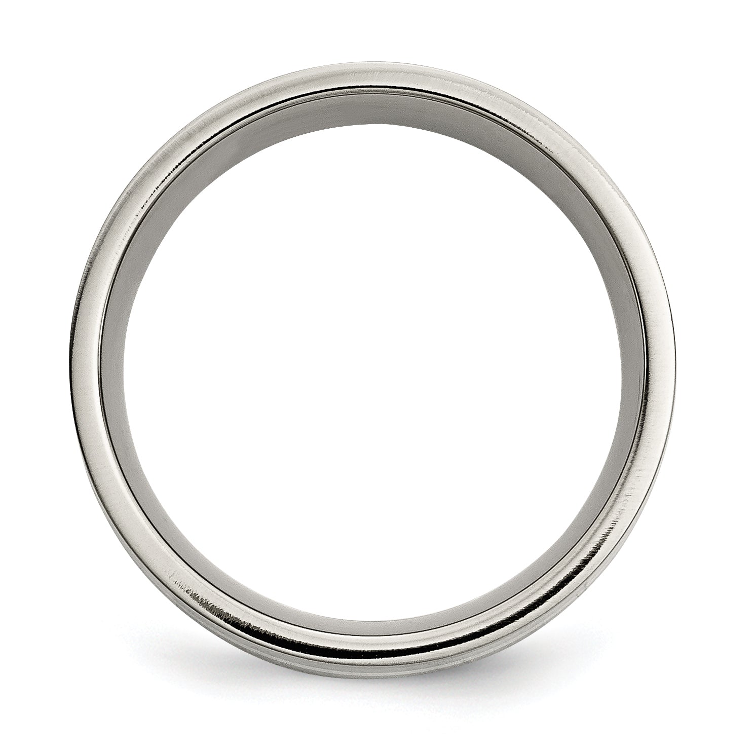 Sophia Jewelers Unisex Titanium Wedding Band with Silver Inlay Polished Finish
