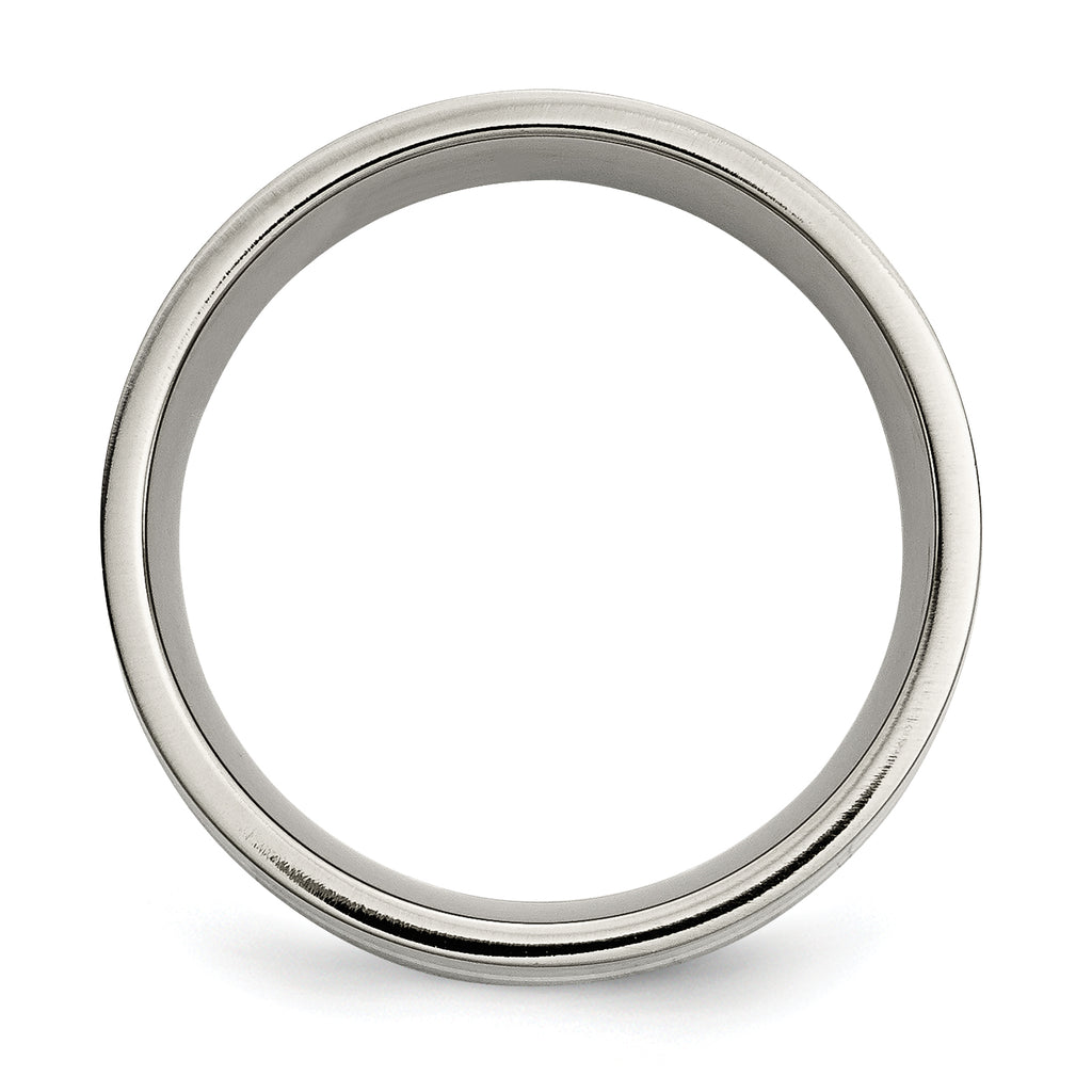 Inlay Wedding Band in Titanium & Sterling Silver, 8mm