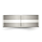 Inlay Wedding Band in Titanium & Sterling Silver, 8mm