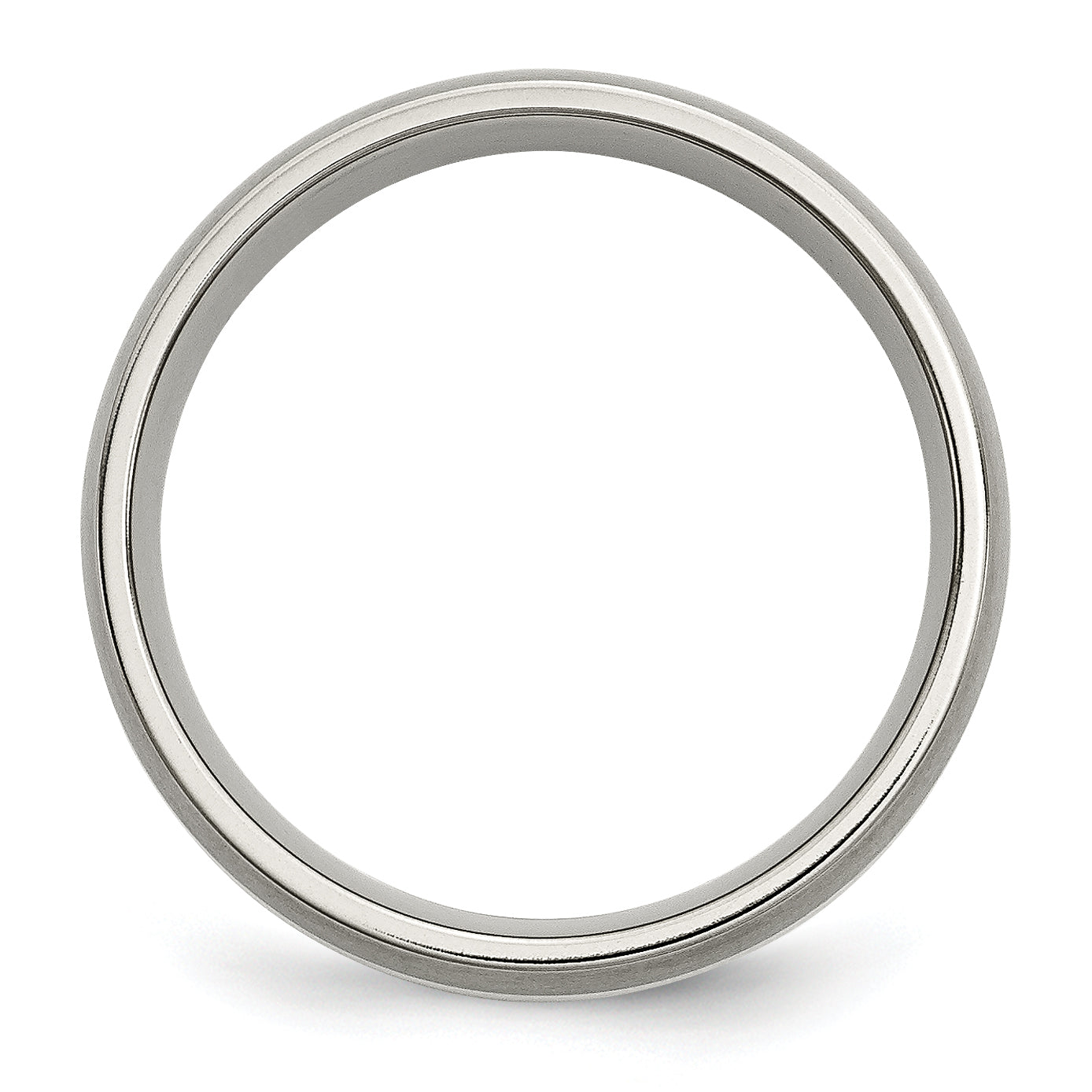 Unisex Two-Tone Titanium Wedding Band with Sterling Silver Inlay 6mm