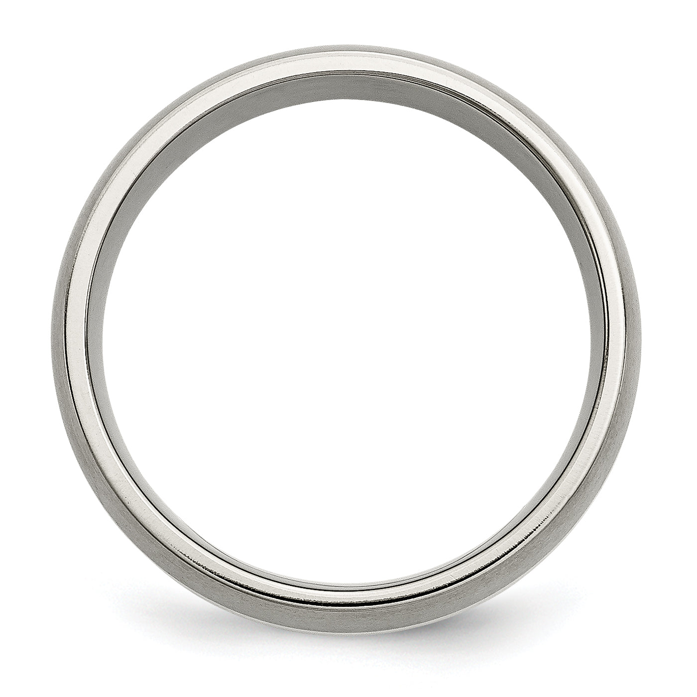 Titanium Silver Inlay Wedding Band 8mm Brushed Unisex Elegance