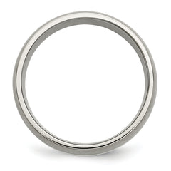 Titanium Silver Inlay Wedding Band 8mm Brushed Unisex Elegance