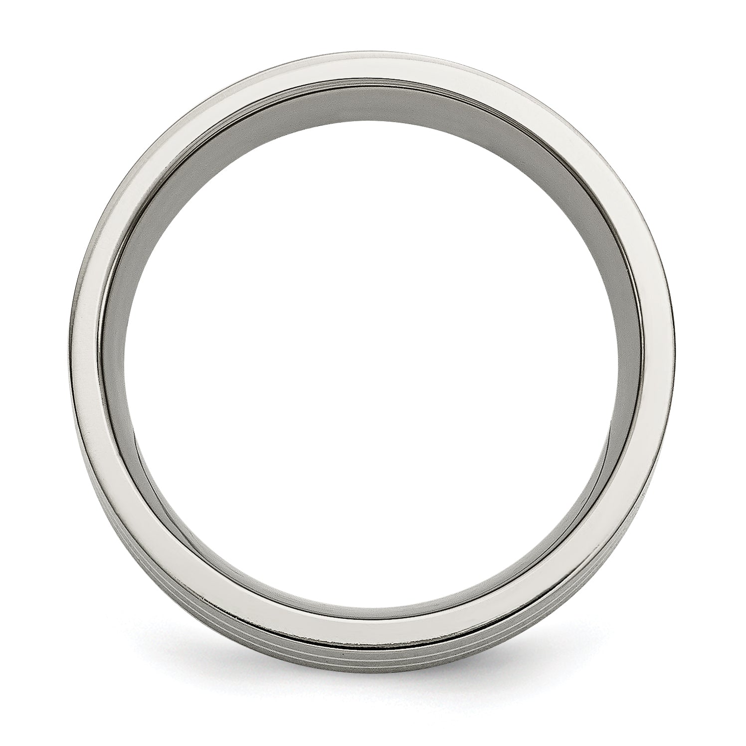 Inlay Wedding Band in Titanium & Sterling Silver, 8mm Secondary image