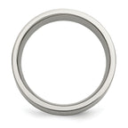 Inlay Wedding Band in Titanium & Sterling Silver, 8mm