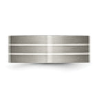Inlay Wedding Band in Titanium & Sterling Silver, 8mm