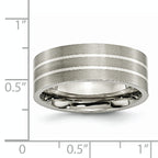 Inlay Wedding Band in Titanium & Sterling Silver, 8mm