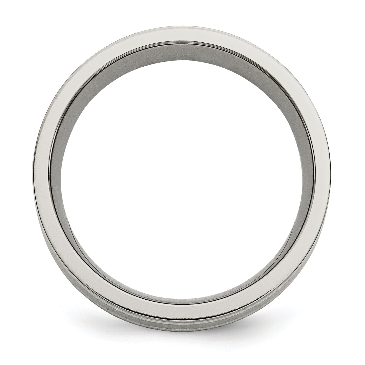 Titanium Wedding Band with Dual Sterling Silver Inlays 8mm Unisex