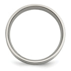Grooved Inlay Wedding Band in Titanium & Sterling Silver, 8mm