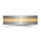 Inlay Wedding Band in Titanium & 14K Gold, 6mm