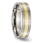 Inlay Wedding Band in Titanium & 14K Gold, 6mm