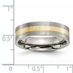 Inlay Wedding Band in Titanium & 14K Gold, 6mm