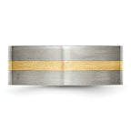Inlay Wedding Band in Titanium & 14K Gold, 8mm