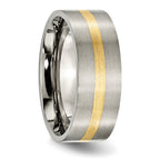Inlay Wedding Band in Titanium & 14K Gold, 8mm