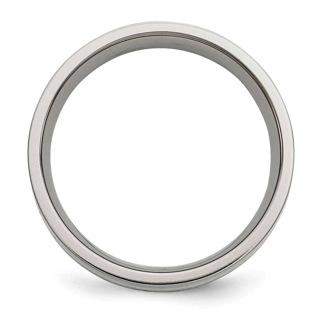 Inlay Wedding Band in Titanium & 14K Gold, 6mm