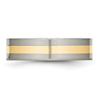 Inlay Wedding Band in Titanium & 14K Gold, 6mm