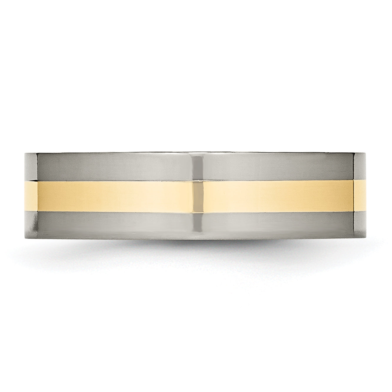 Inlay Wedding Band in Titanium & 14K Gold, 6mm
