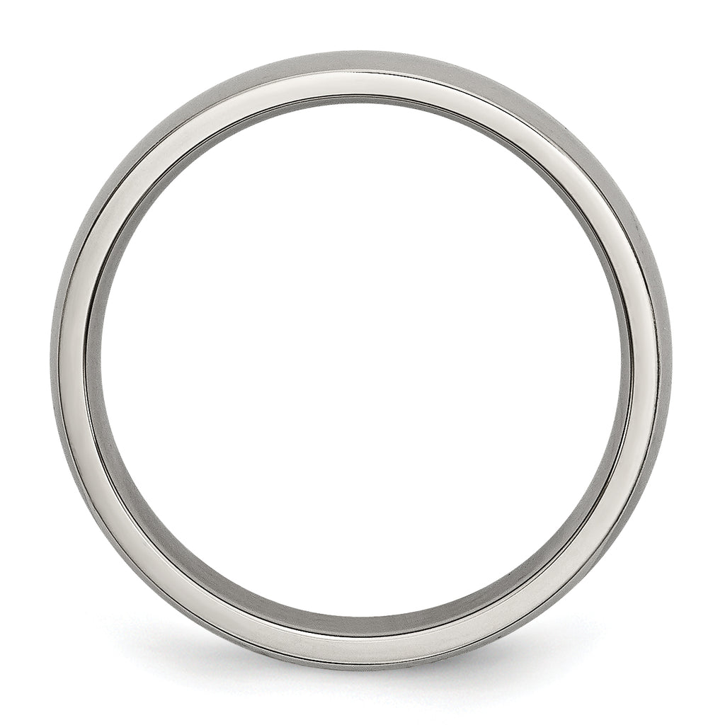 Comfort-Fit Half Round Wedding Band in Titanium, 4mm