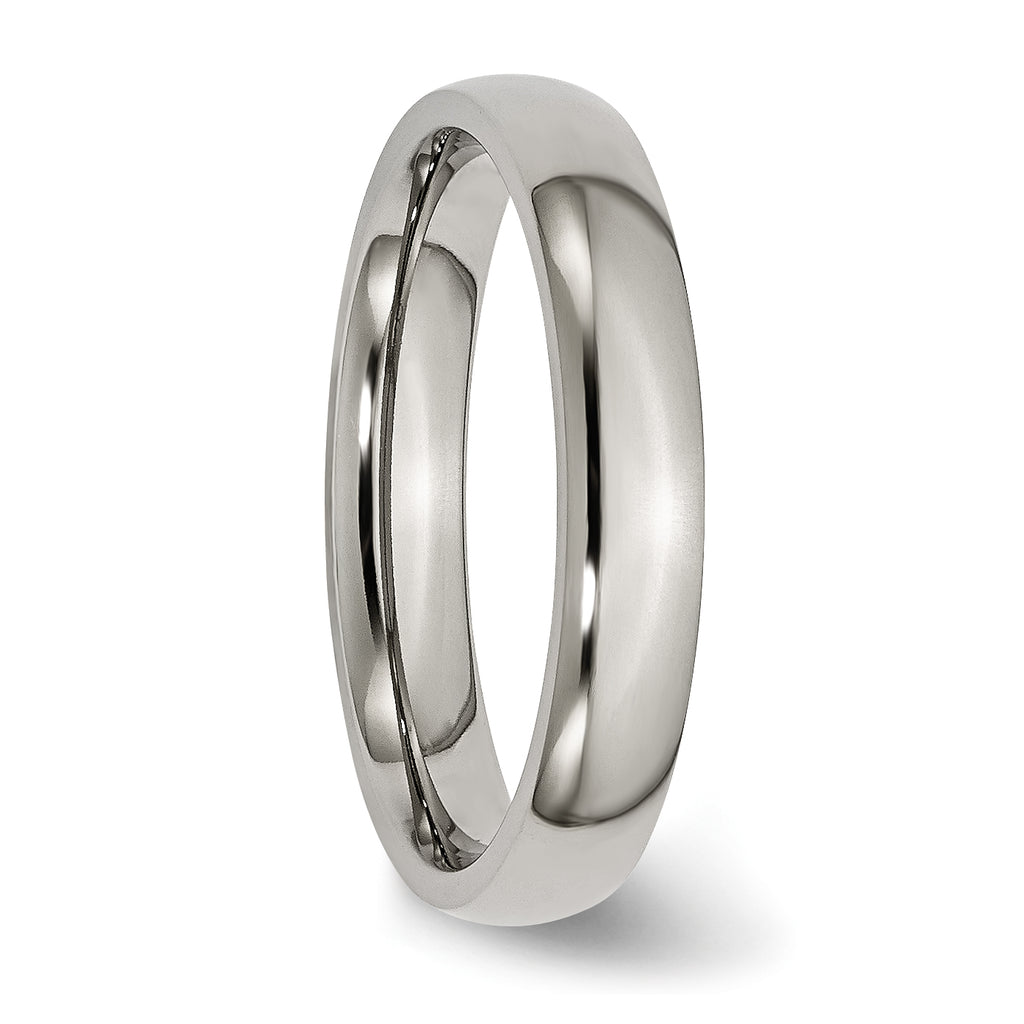 Comfort-Fit Half Round Wedding Band in Titanium, 4mm