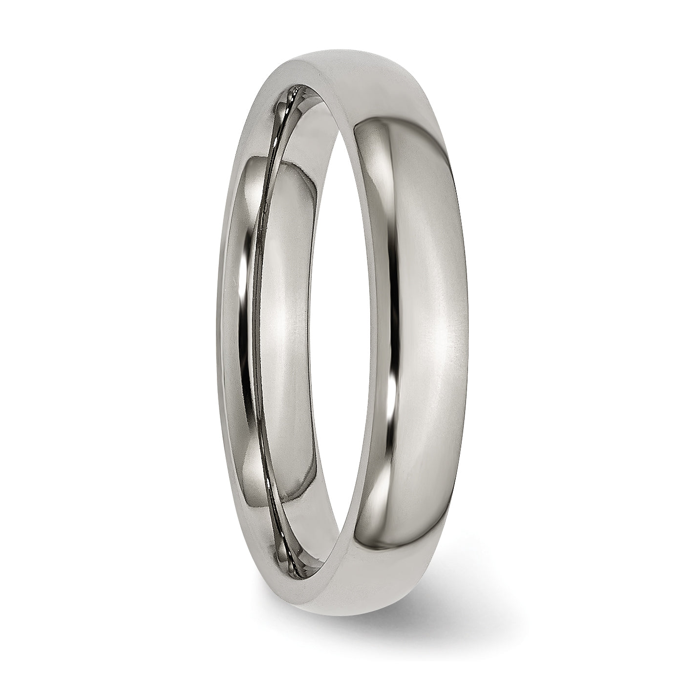 Comfort-Fit Half Round Wedding Band in Titanium, 4mm