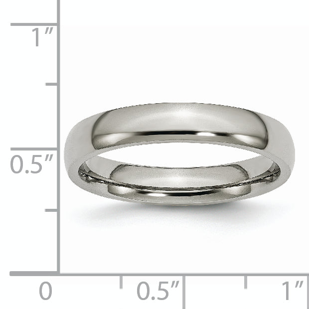 Comfort-Fit Half Round Wedding Band in Titanium, 4mm